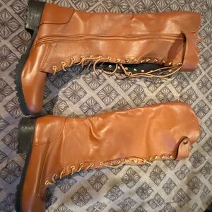 Stylish Tan Lace-Up Boots for Women